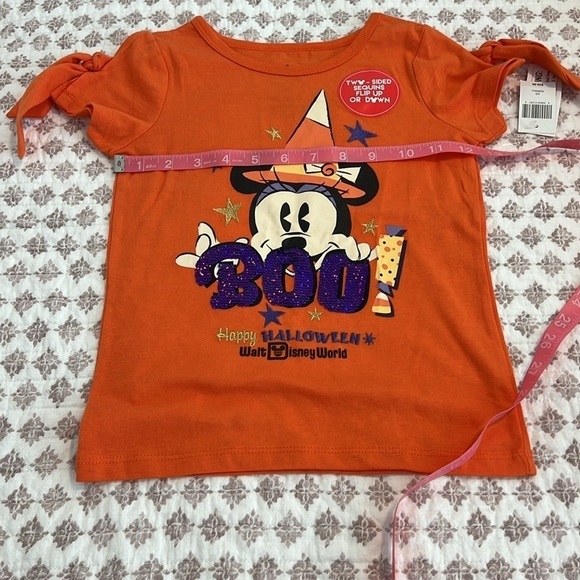 WDW Disney Parks Halloween Minnie Flip Sequin Girls Shirt NWT MNSSHP Size XS - Picture 8 of 12